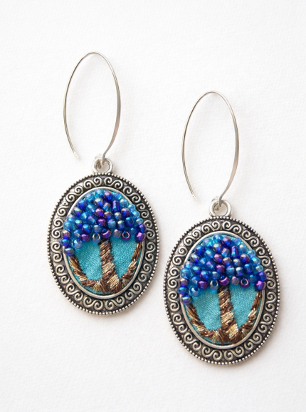 Joyas bordadas Aros Raíces del Cielo