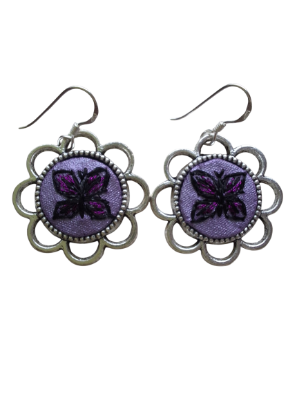 Joyas bordadas Aros Mariposa Nocturna