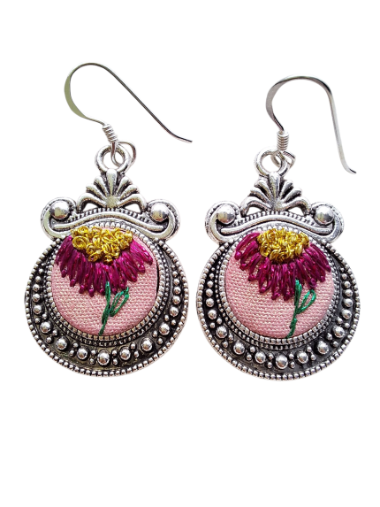 Joyas bordadas Aros Rayito Floral