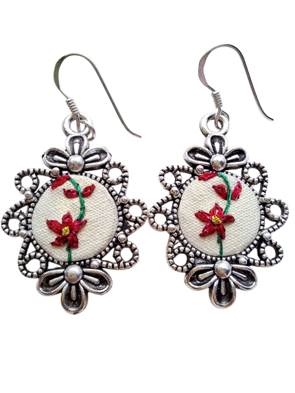Joyas bordadas Aros Vara en Flor