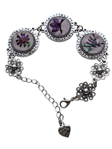 Joyas bordadas Pulsera Entre Alas y Flores